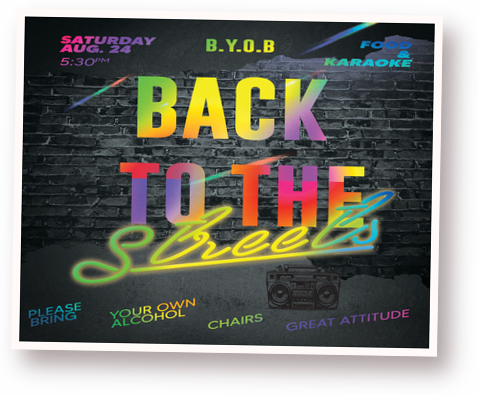 Back to the Streets promotional flyer
