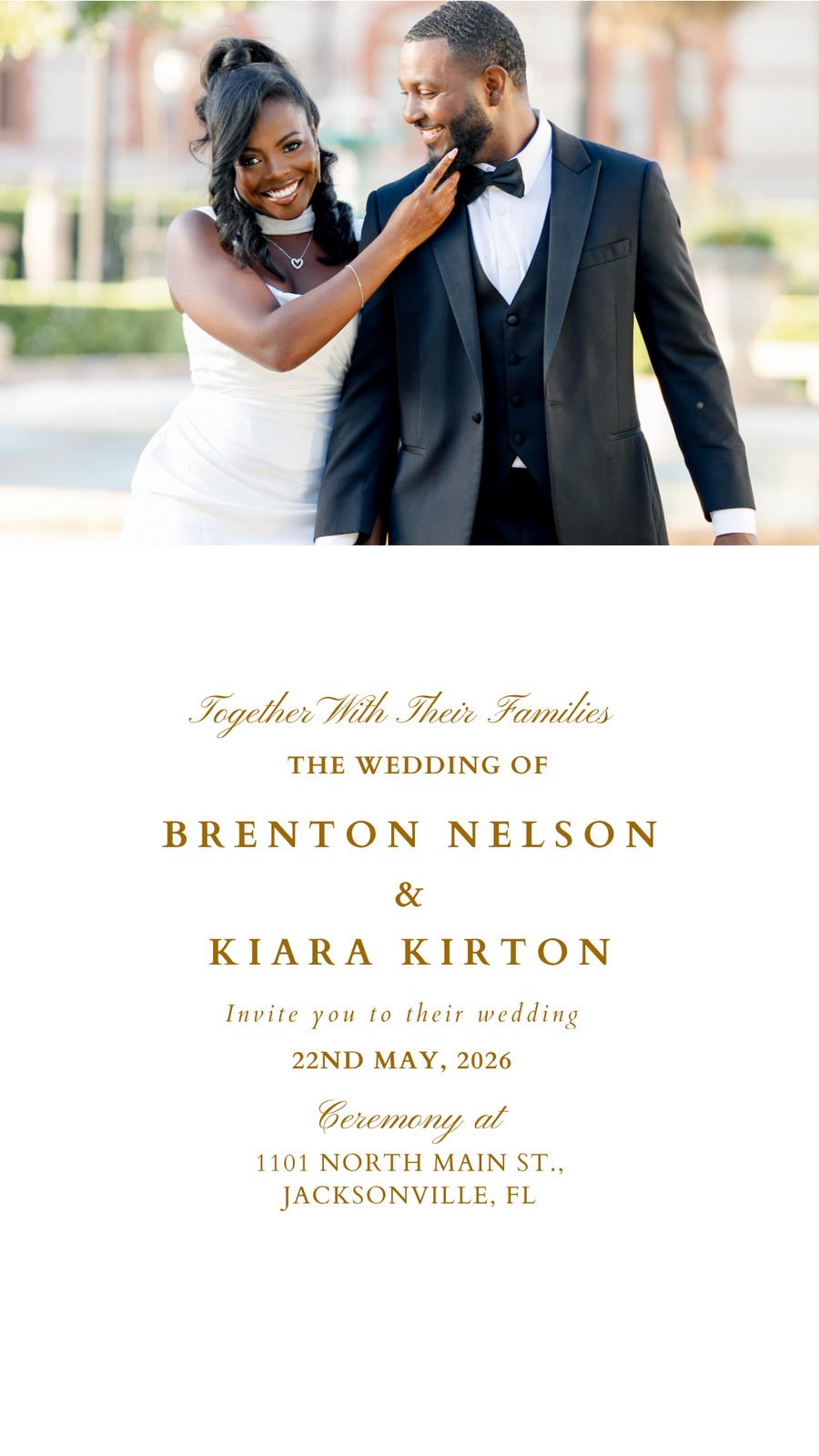 Kiara and Brenton wedding RSVP invitation