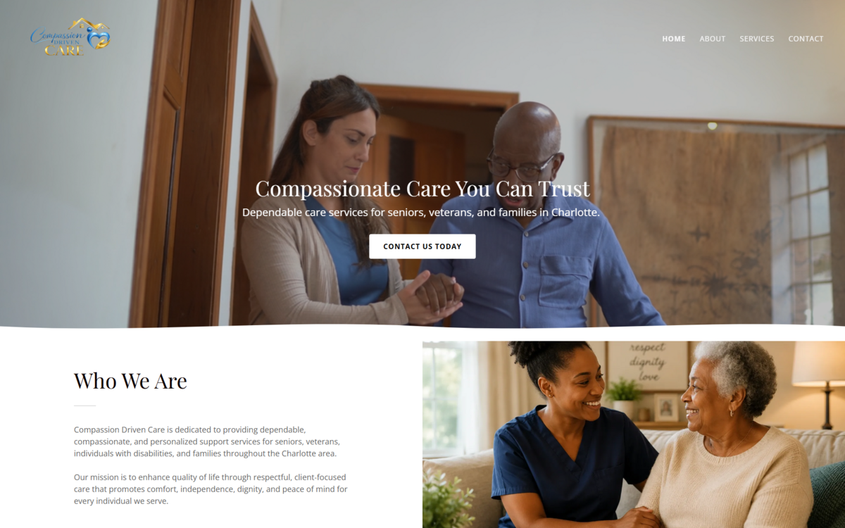 Compassion Driven Care website homepage