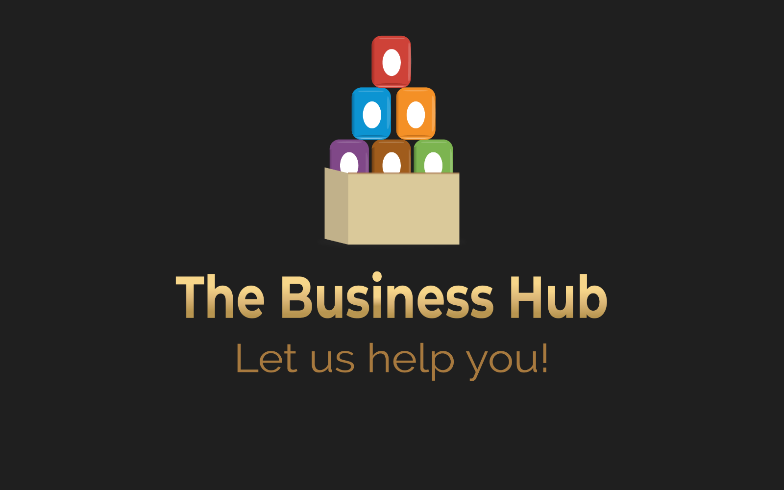 The Business Hub logo and brand system mockup