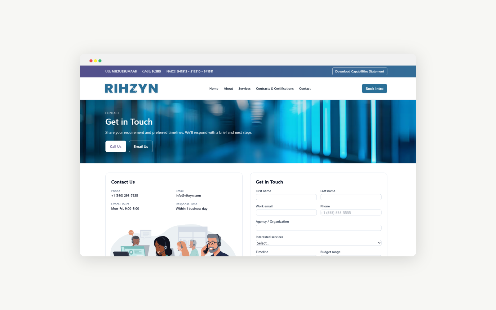 Rihzyn procurement and readiness section layout
