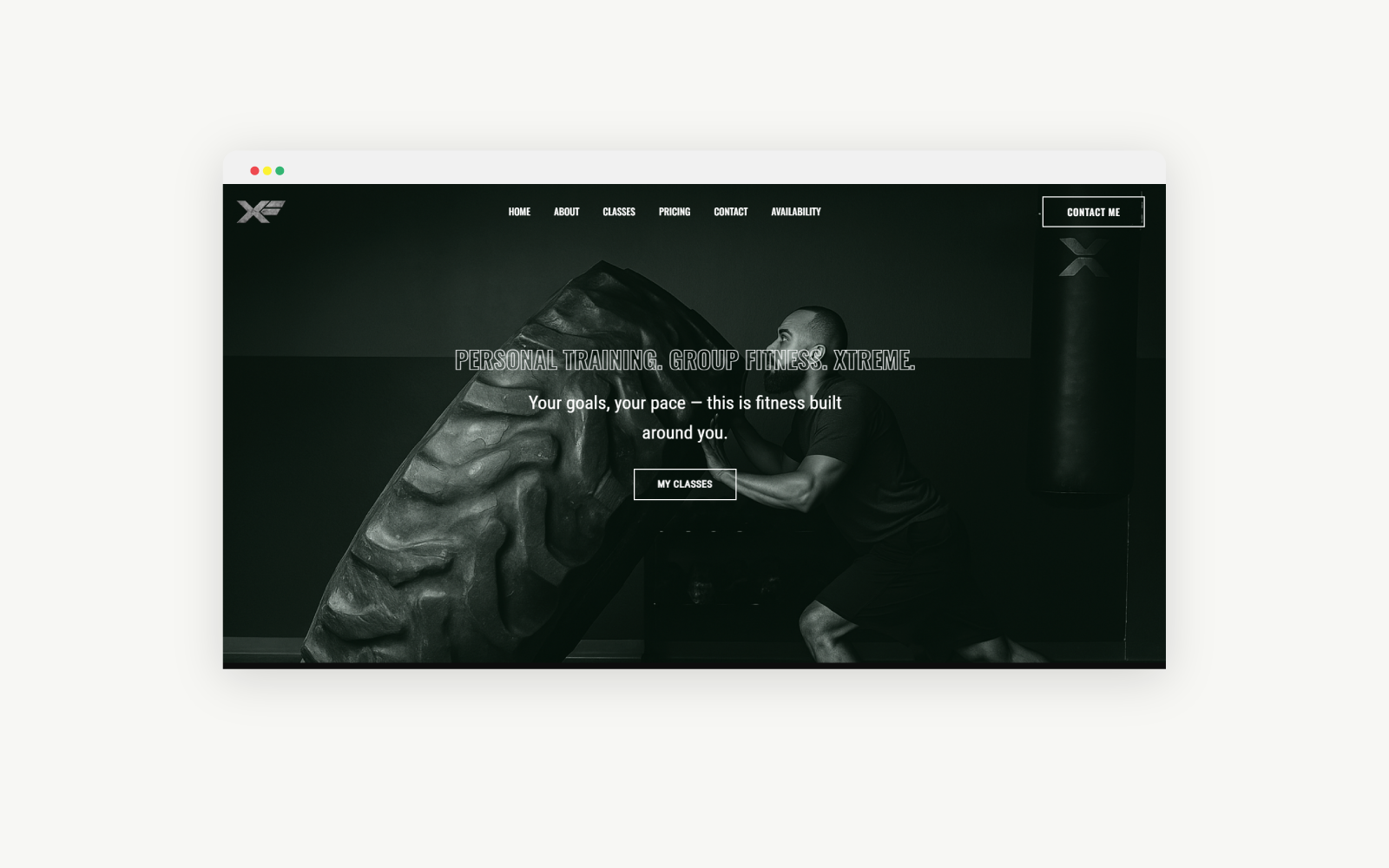 Xtreme Fitness / Xtreme Flex website mockup